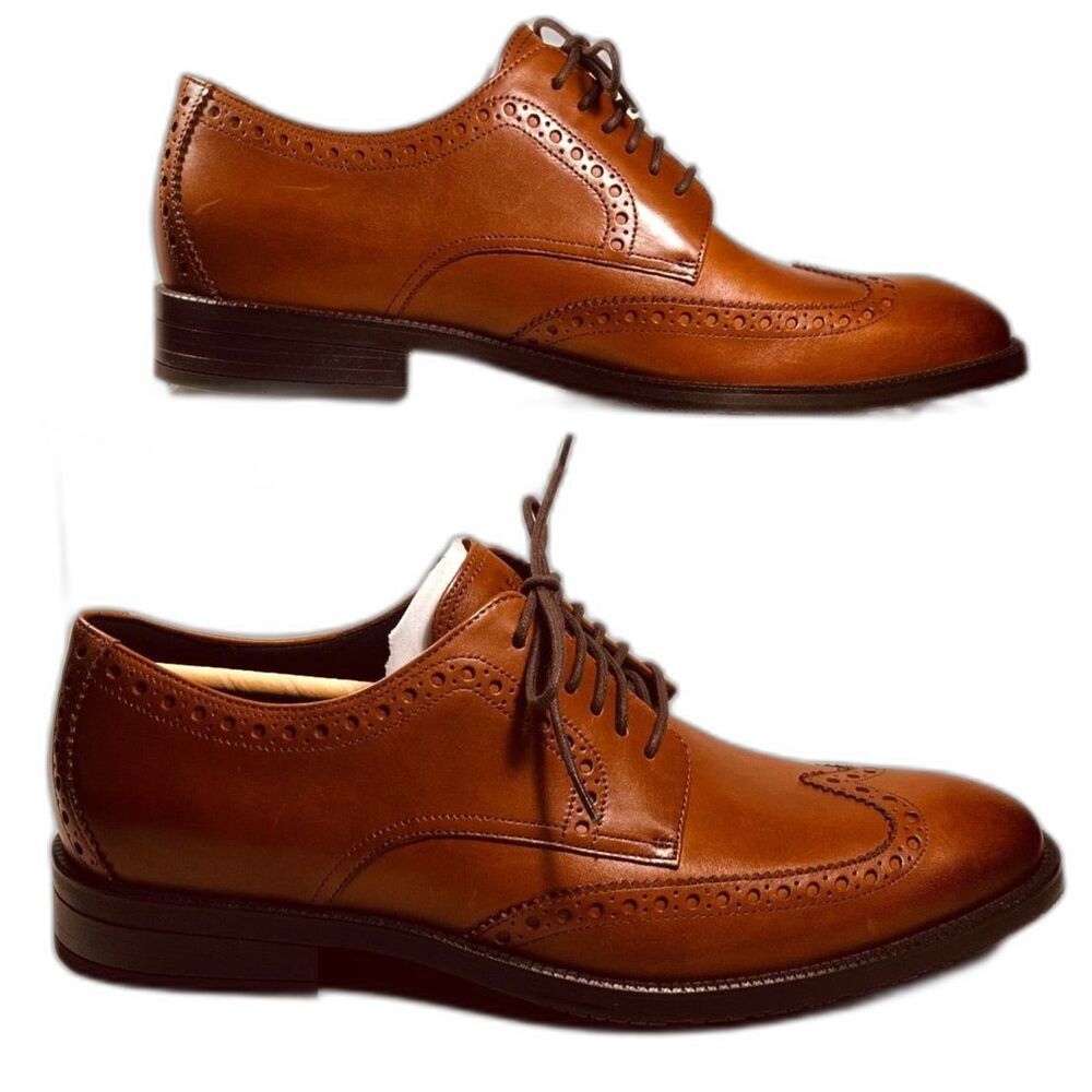 Cole Haan Men's British Tan Wingtip Oxfords SZ 9 NEW